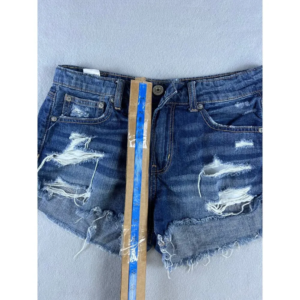 American Eagle outfitters denim shorts womans 4 cut offs distressed summer - Picture 5 of 6